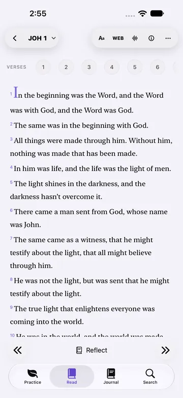 Leavn reader open to John 1